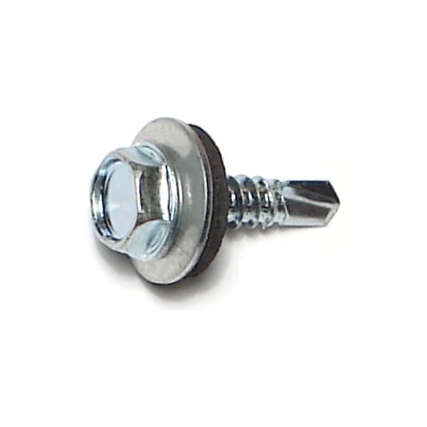 Midwest Fastener Self-Drilling Screw, #10 x 3/4 in, Zinc Plated Steel Flange Hex Head External Hex Drive, 100 PK 03340 - main
